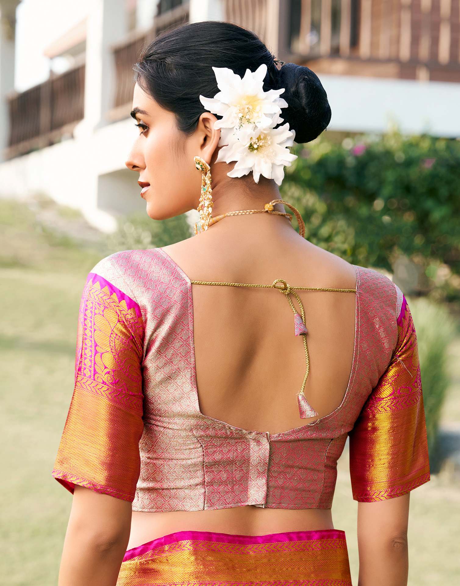 Pink Silk Woven Kanjivaram Saree