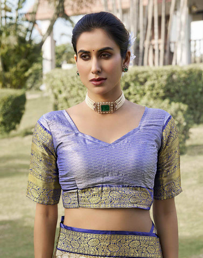 Sage Green Silk Woven Kanjivaram Saree