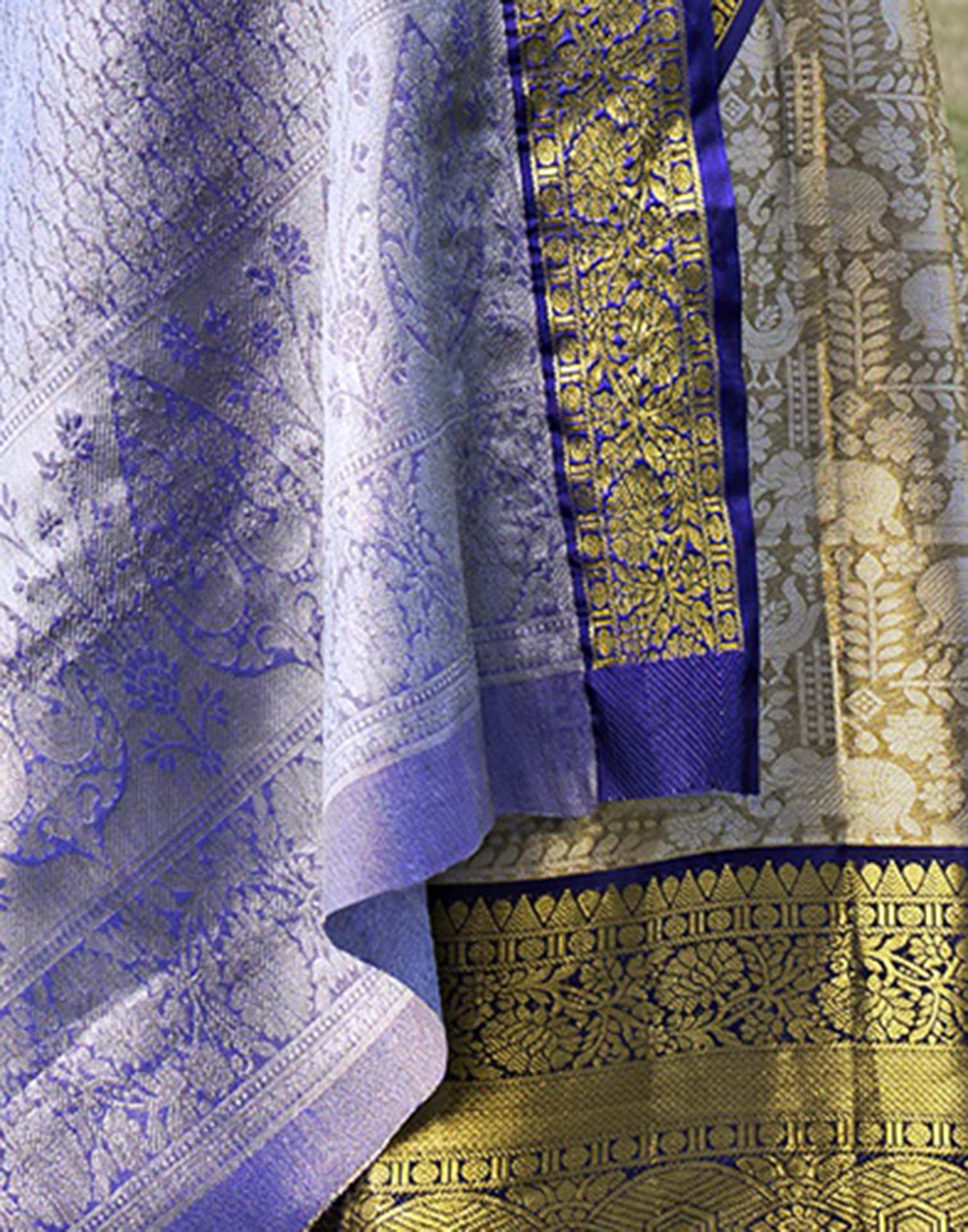 Sage Green Silk Woven Kanjivaram Saree