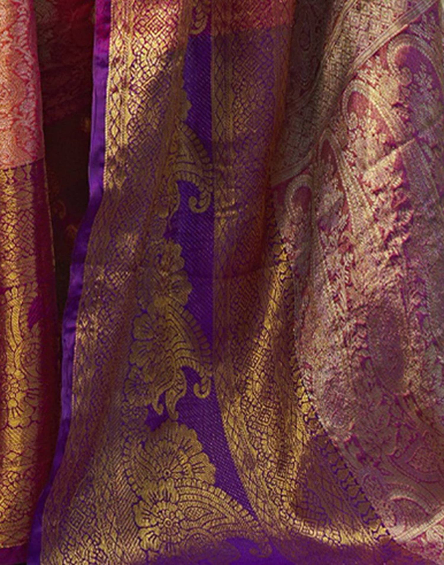 Punch Pink Silk Woven Kanjivaram Saree