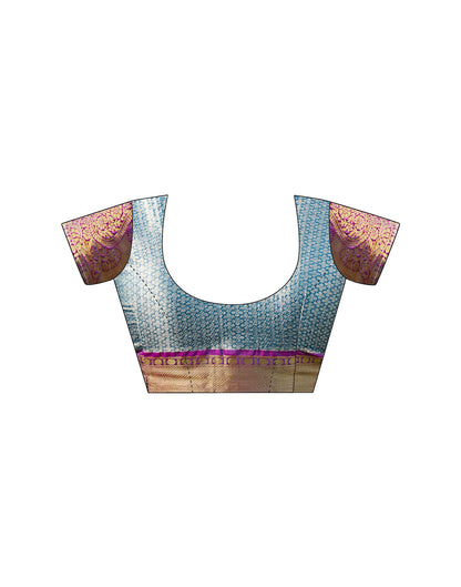 Sky Blue Silk Woven Kanjivaram Saree