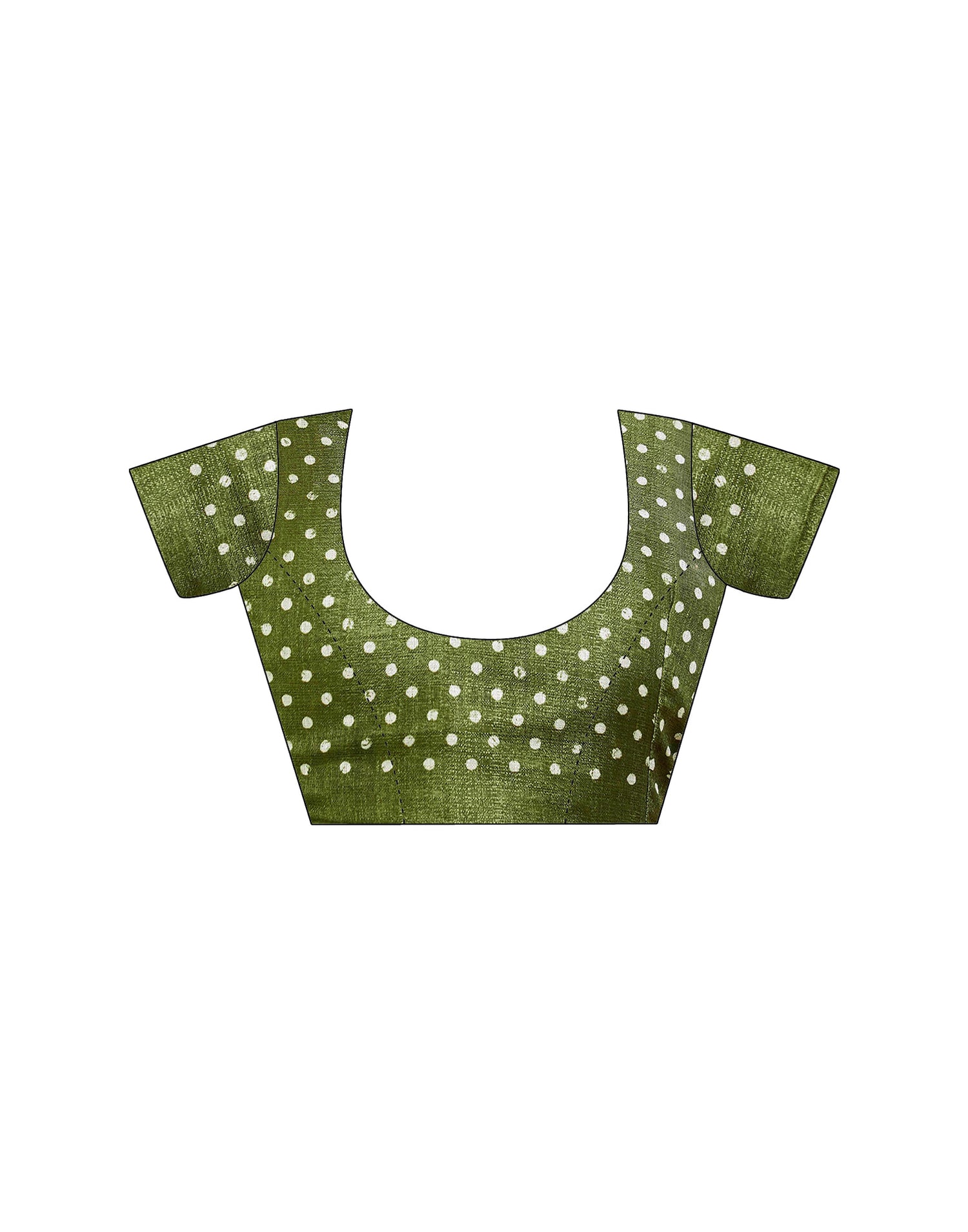 Green Cotton Blend Printed Saree