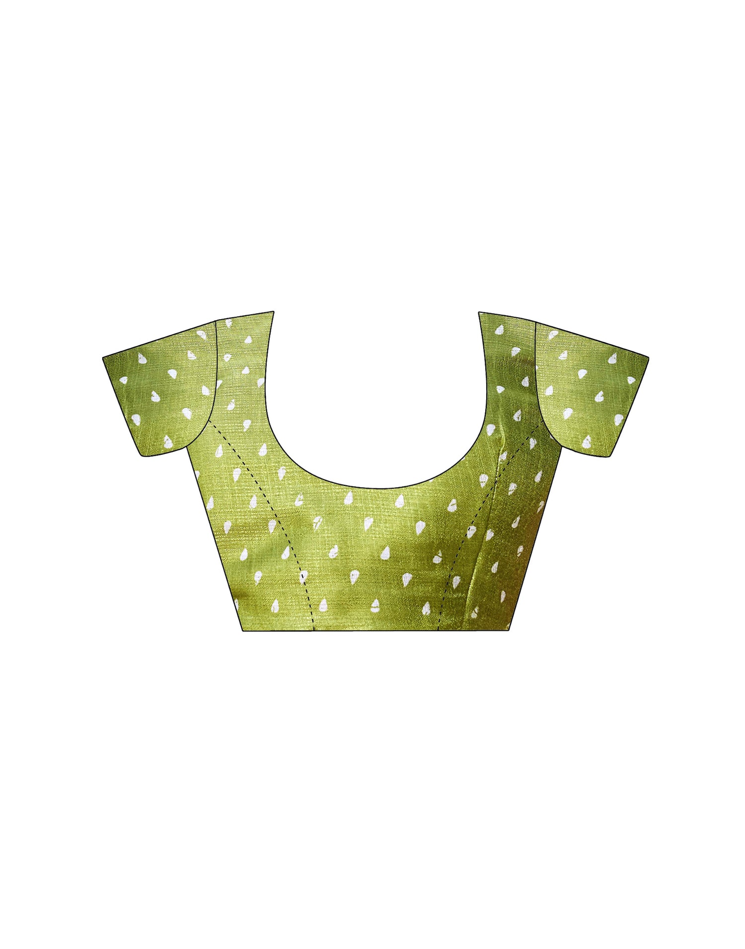 Green Cotton Blend Warli Printed Saree