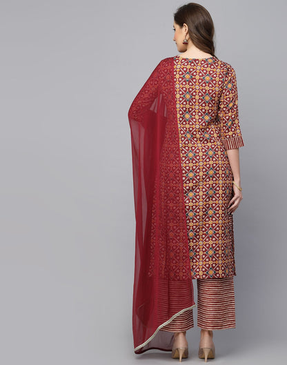 Multicloured Kurti With Pant And Dupatta | Leemboodi