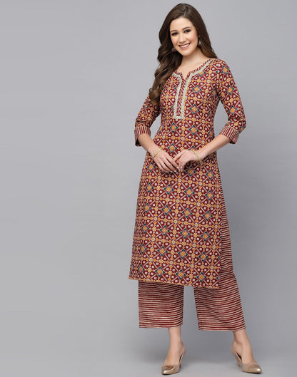 Multicloured Kurti With Pant And Dupatta | Leemboodi