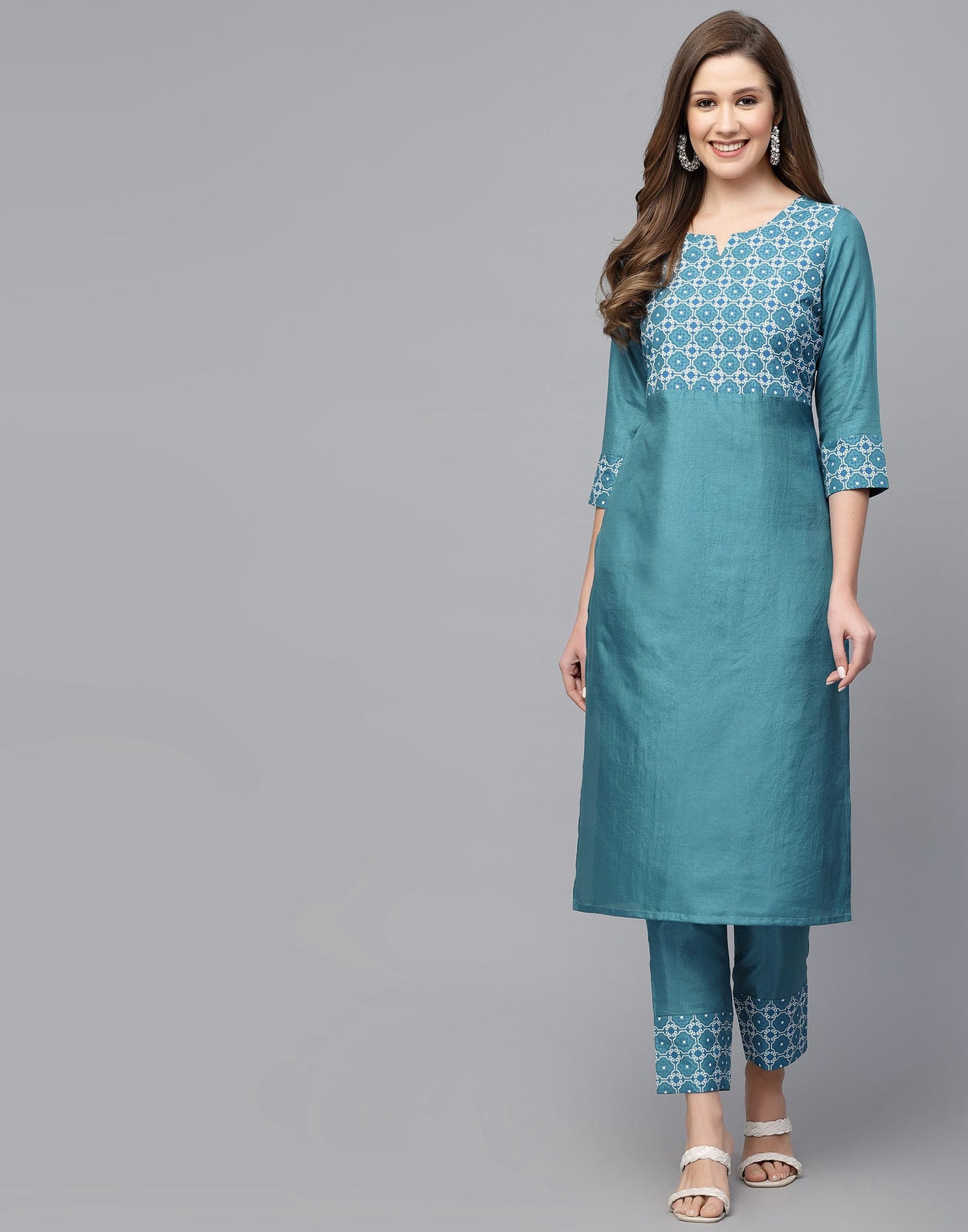 Blue Kurta With Pant Set | Leemboodi