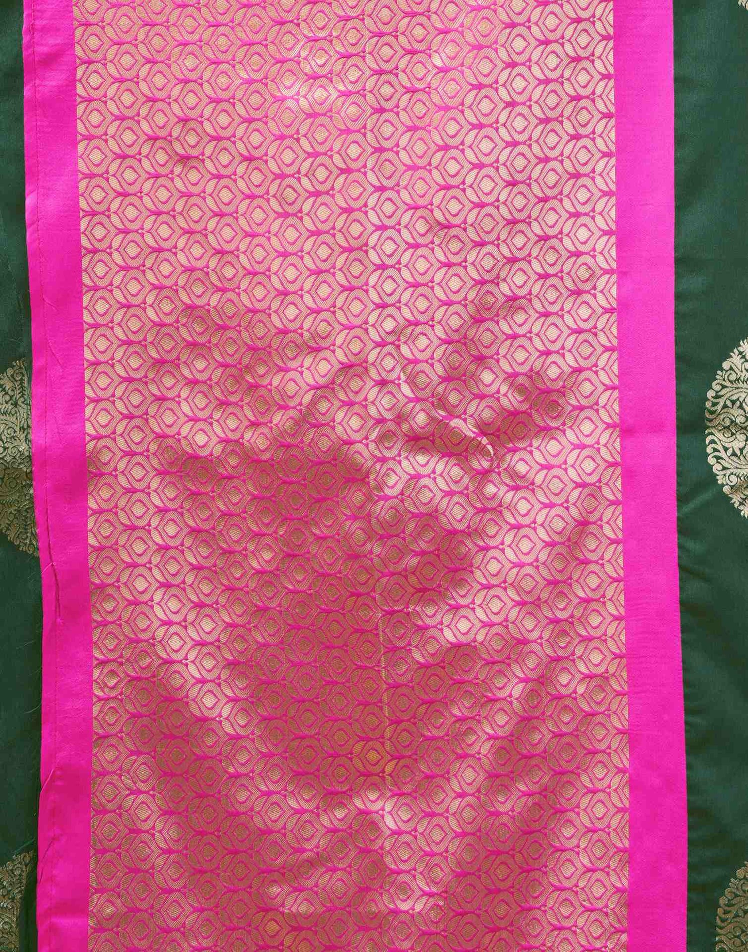 Dark Green Silk Woven Saree