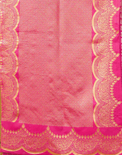 Bright Pink Silk Woven Banarasi Saree