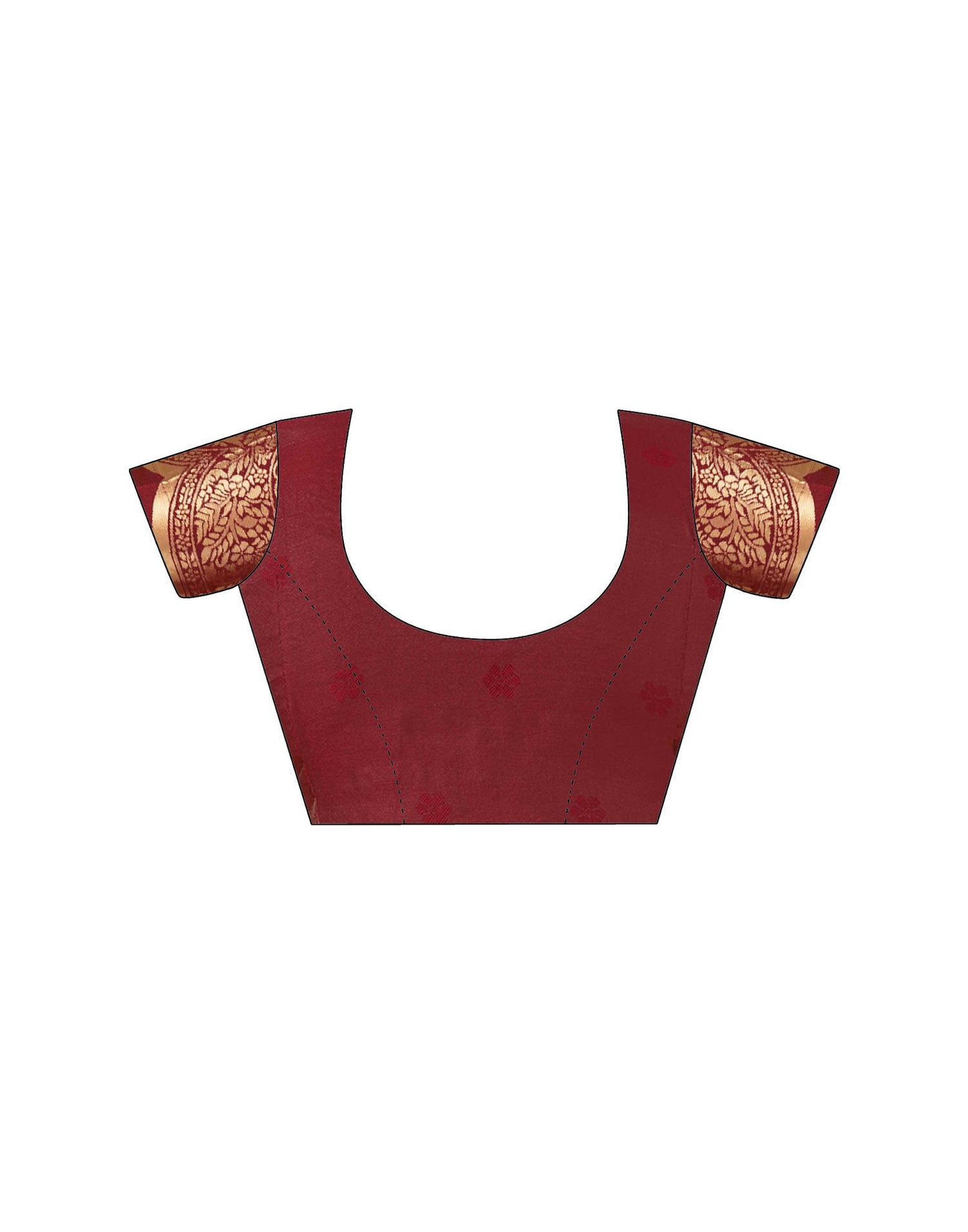 Maroon Silk Woven Banarasi Saree