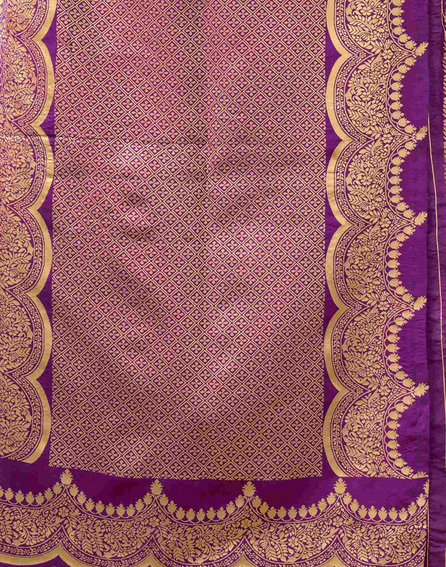 Dark Purple Silk Woven Banarasi Saree