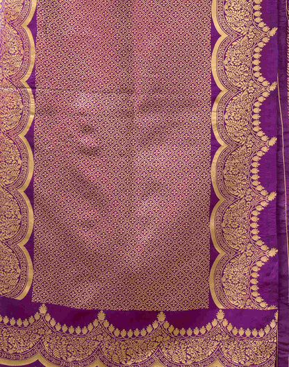 Dark Purple Silk Woven Banarasi Saree