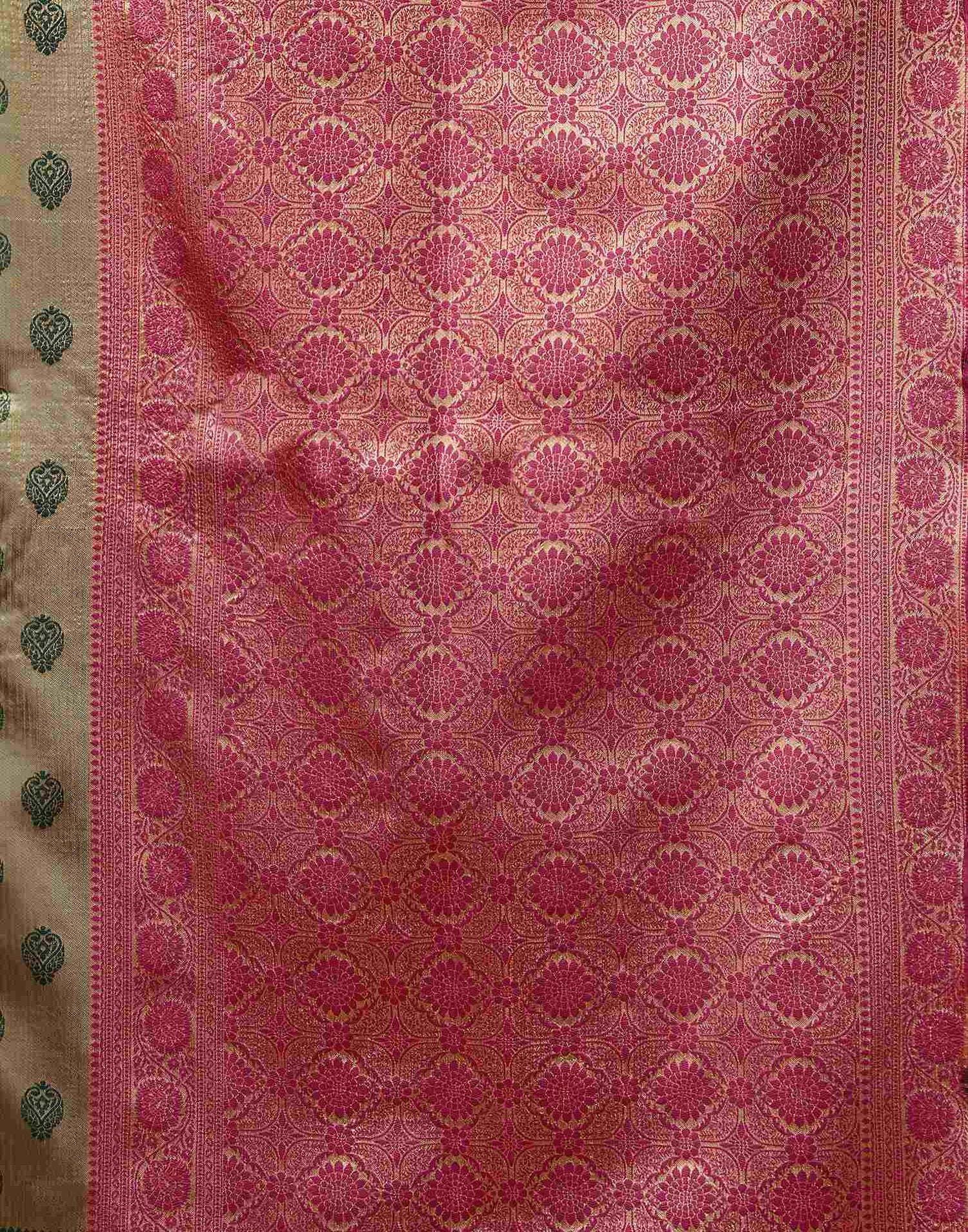 Dark Green Silk Woven Banarasi Saree