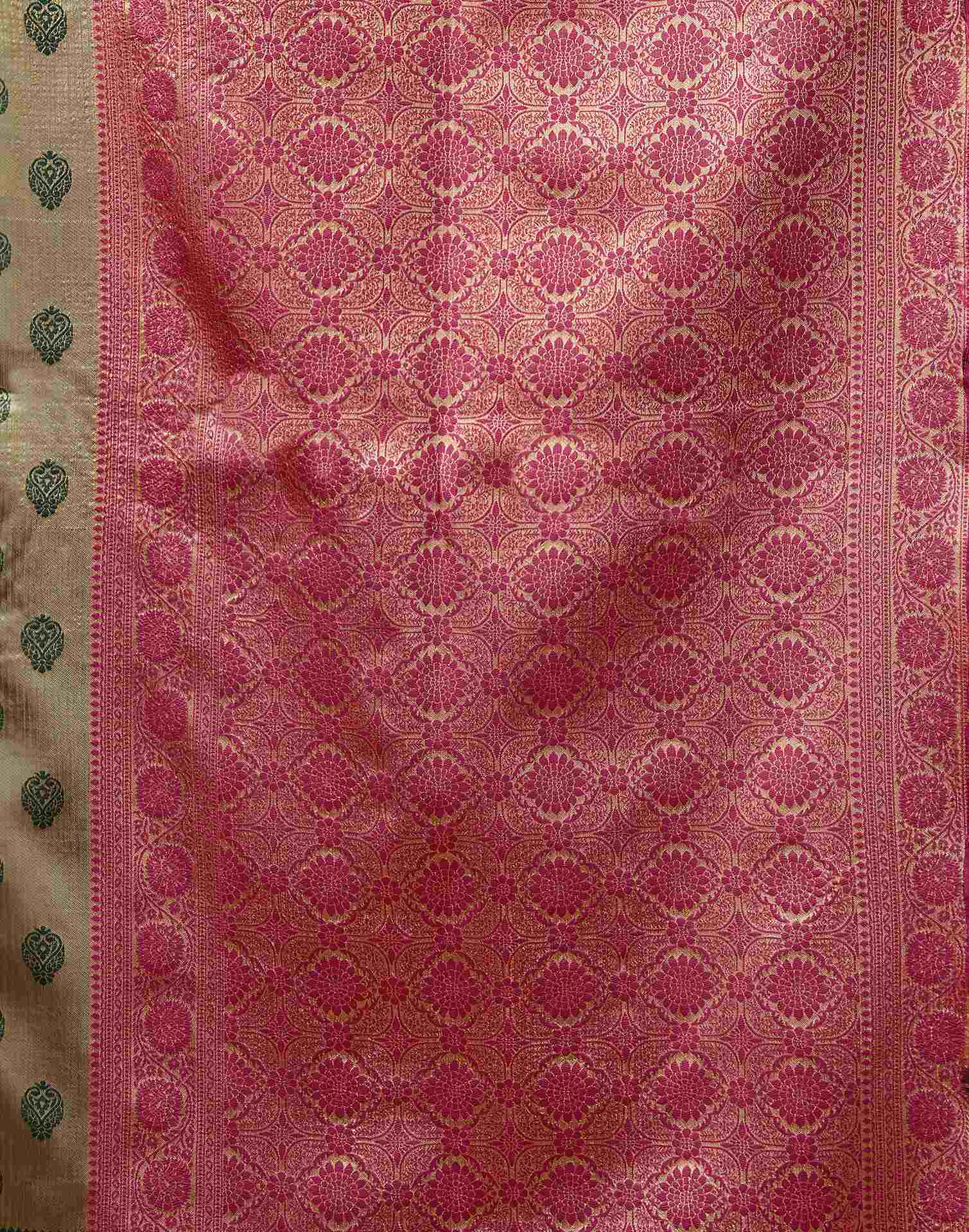 Dark Green Silk Woven Banarasi Saree