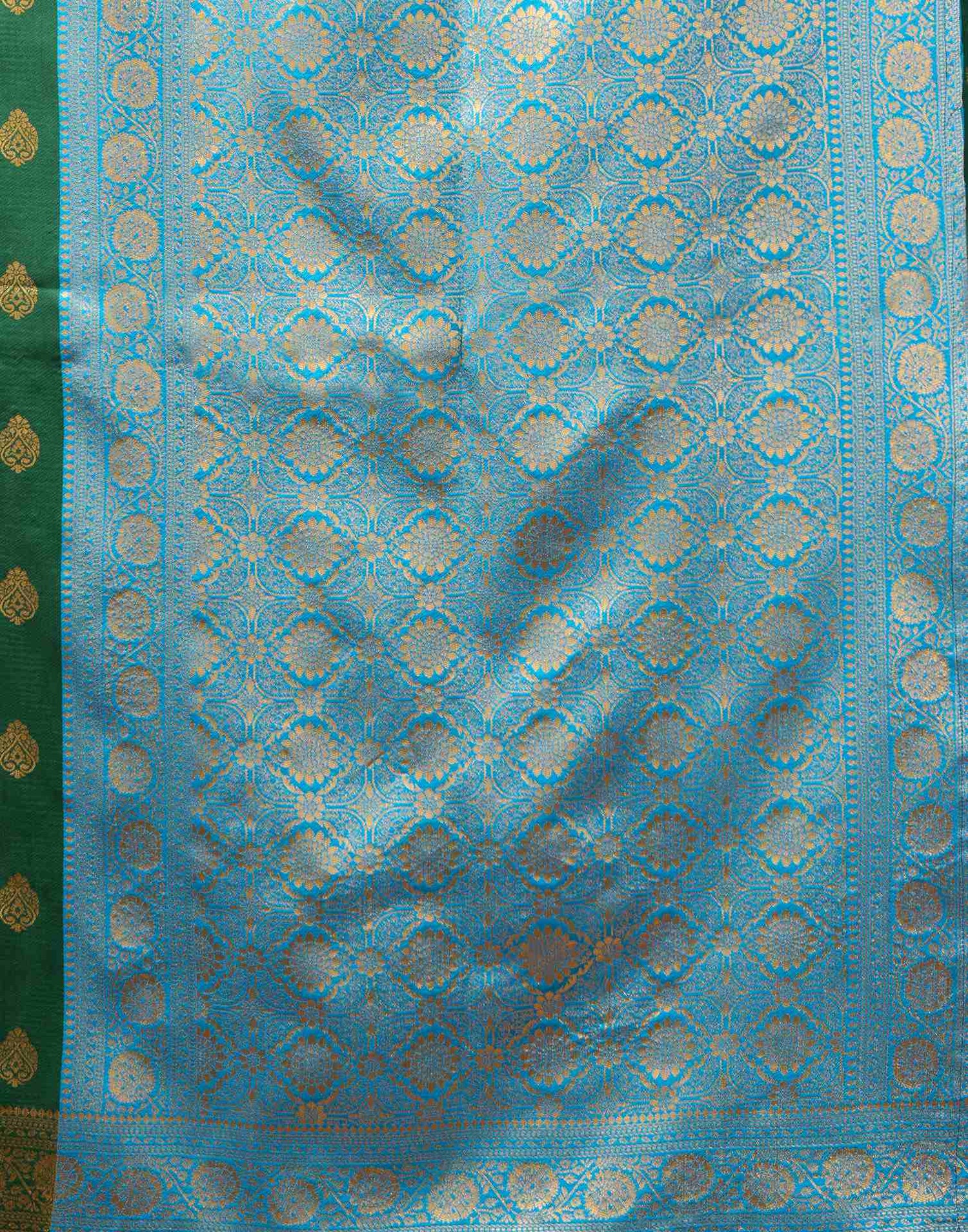 Dark Green Silk Woven Banarasi Saree