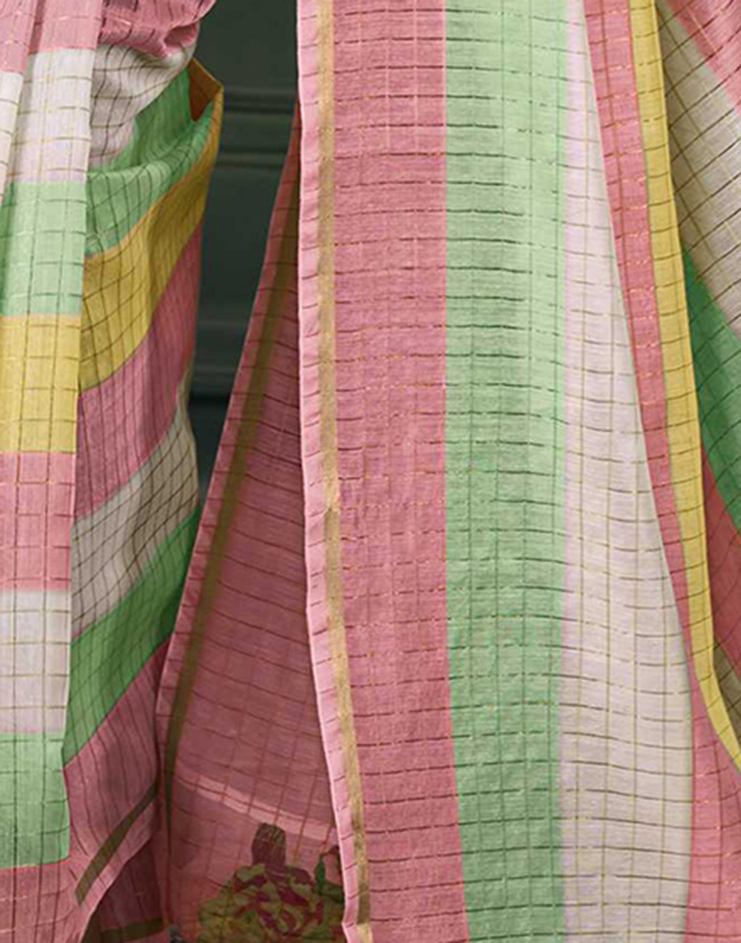 Multicoloured Chanderi Printed Saree