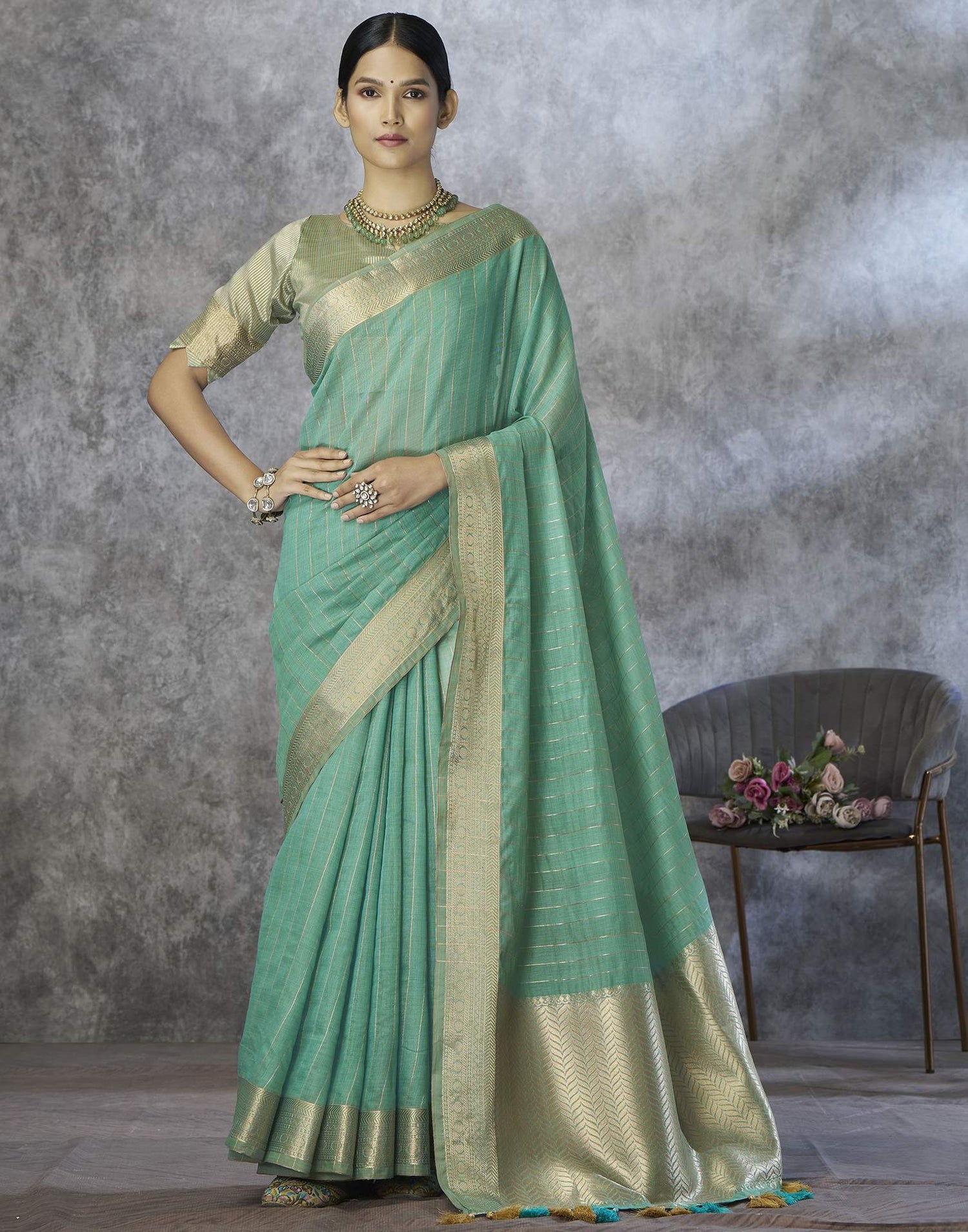 Green Silk Woven Saree