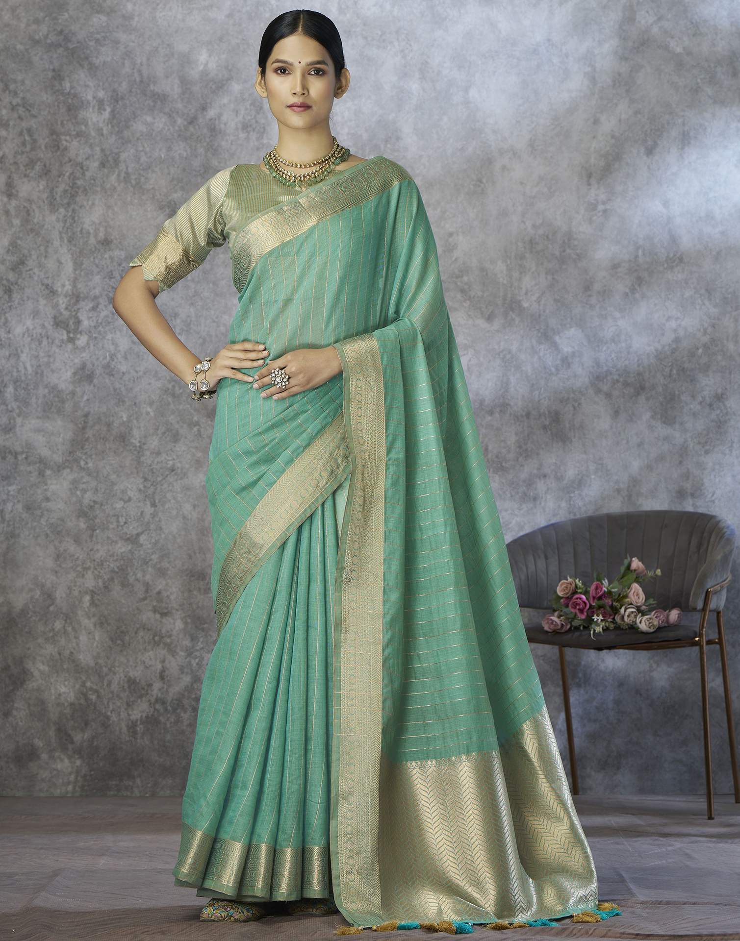 Green Silk Woven Saree