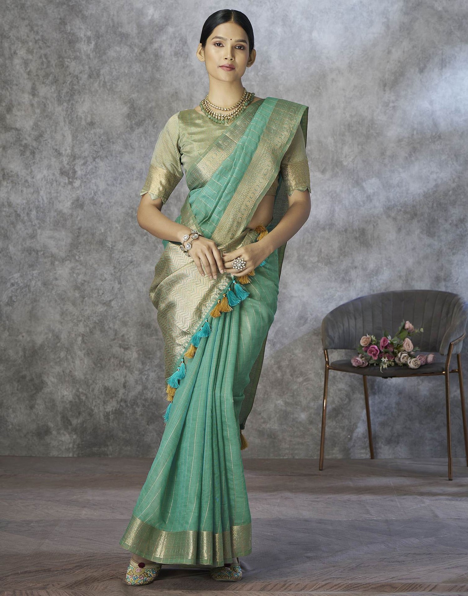 Green Silk Woven Saree