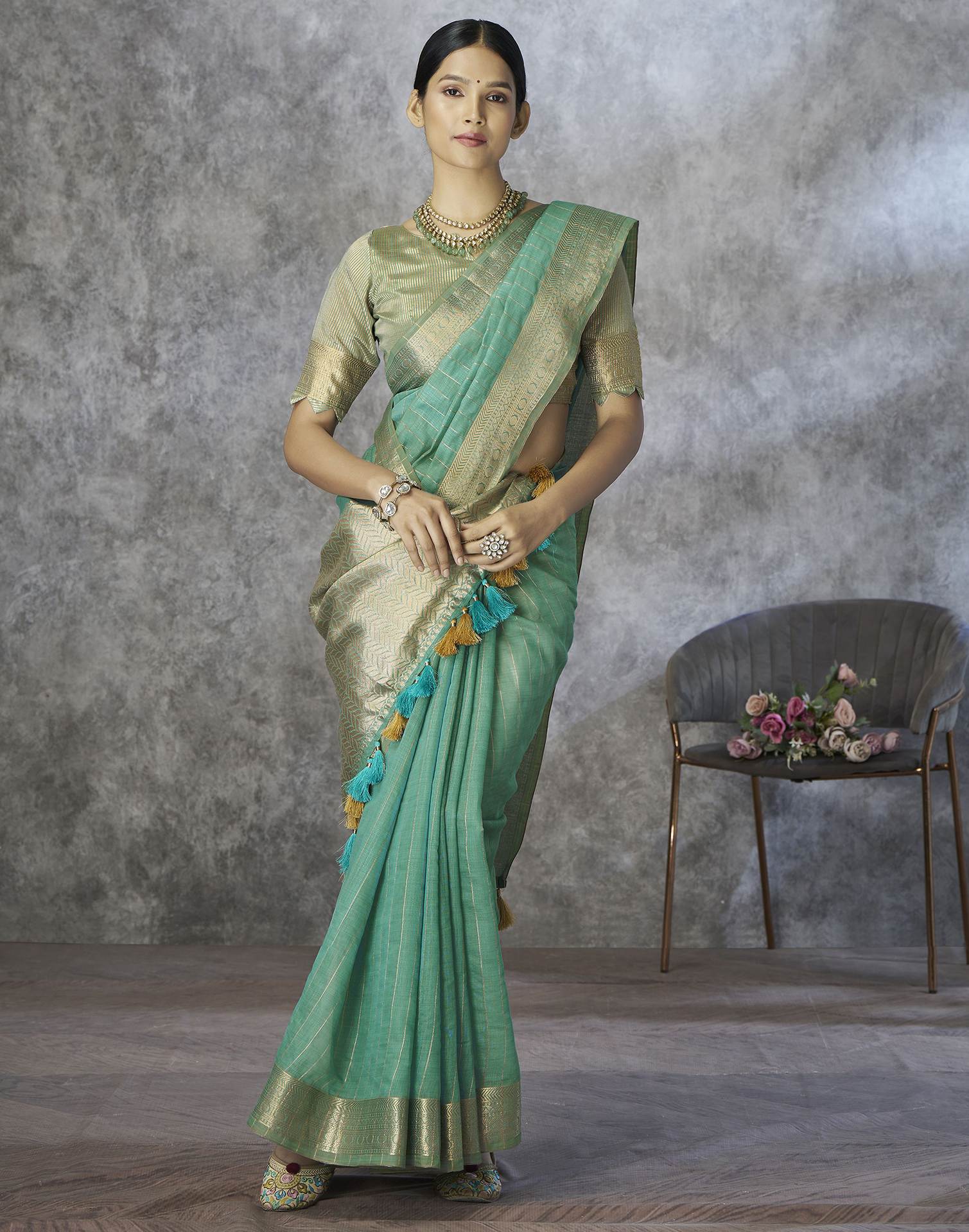 Green Silk Woven Saree