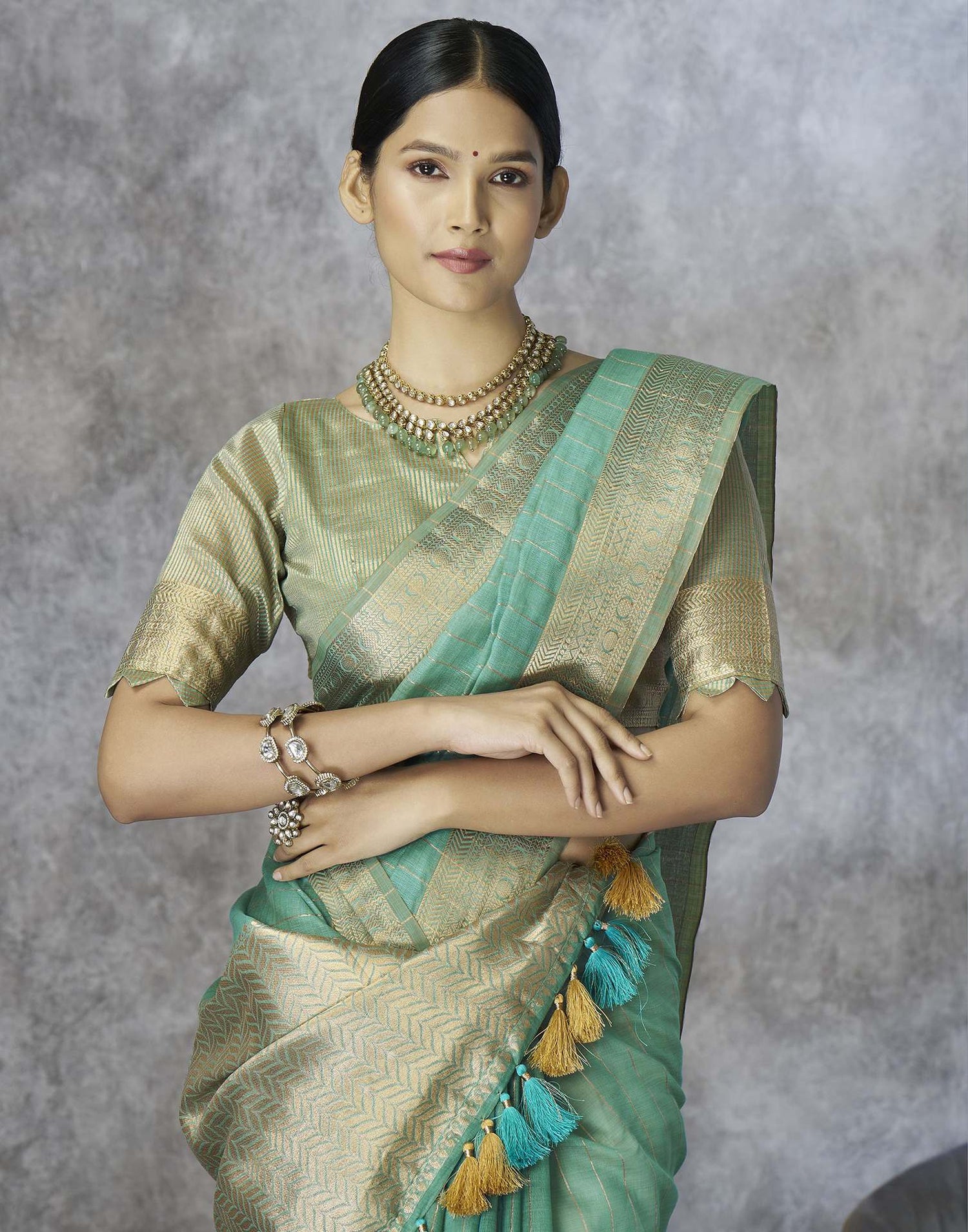 Green Silk Woven Saree