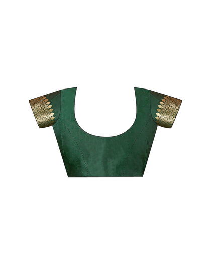 Dark Green Silk Woven Banarasi Saree