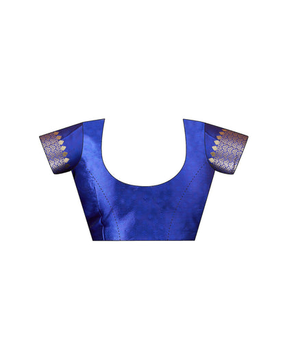 Dark Blue Silk Woven Banarasi Saree