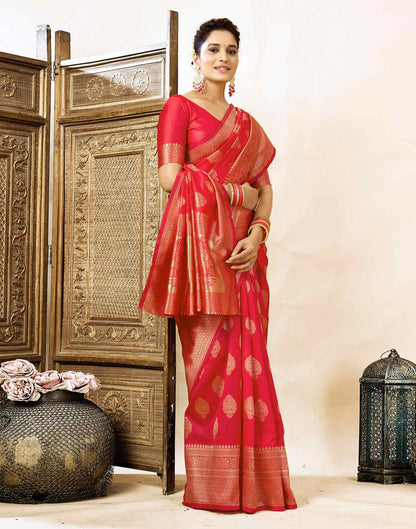 Red Silk Woven Banarasi Saree