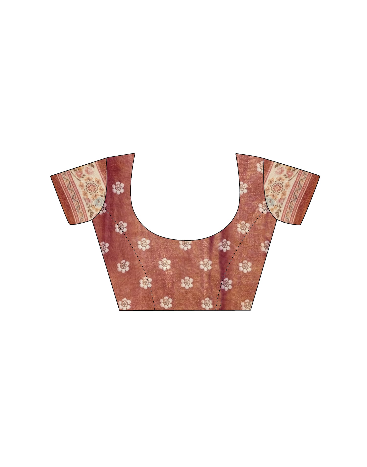 Light Beige Linen Floral Printed Saree