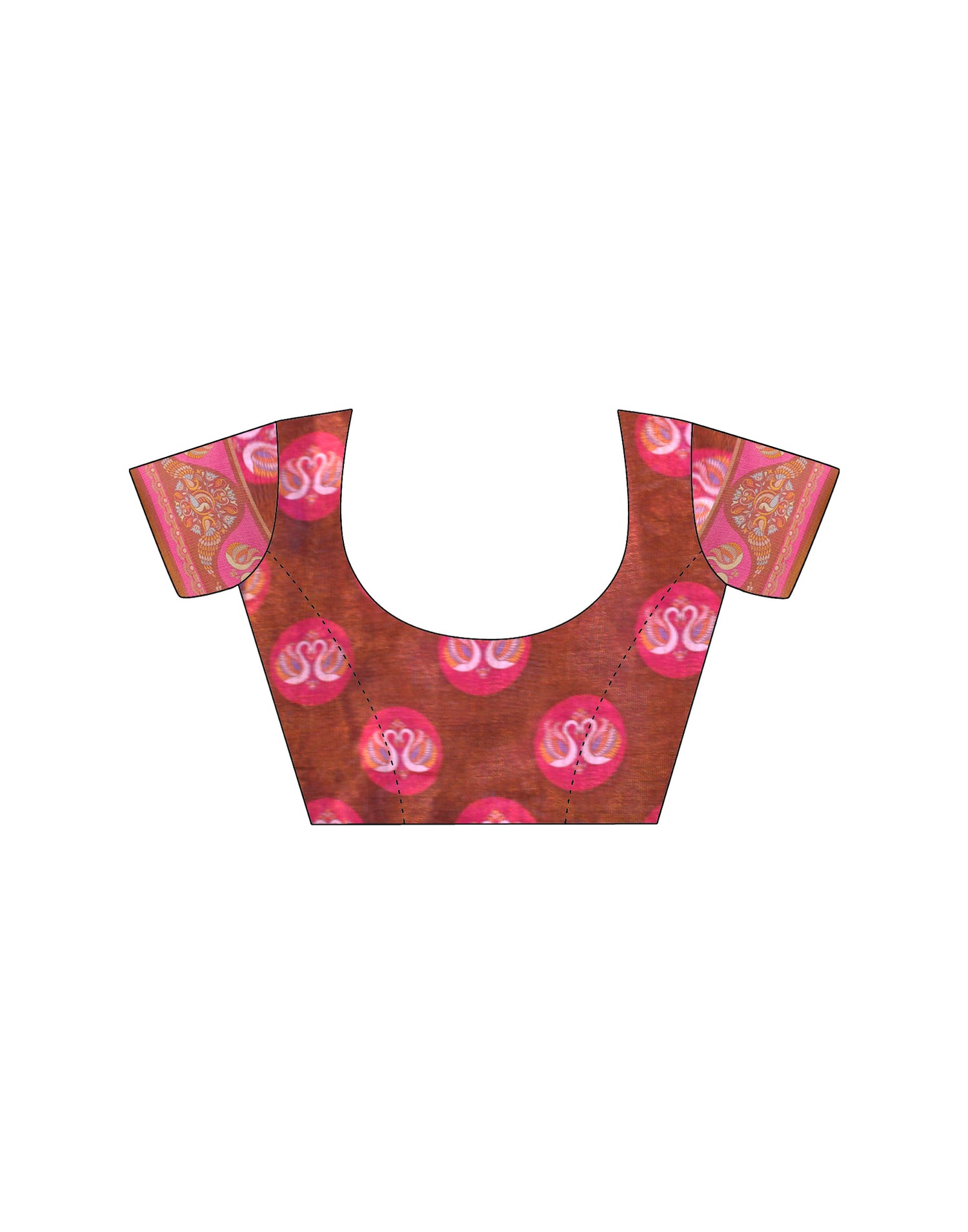 Brown Linen Floral Printed Saree