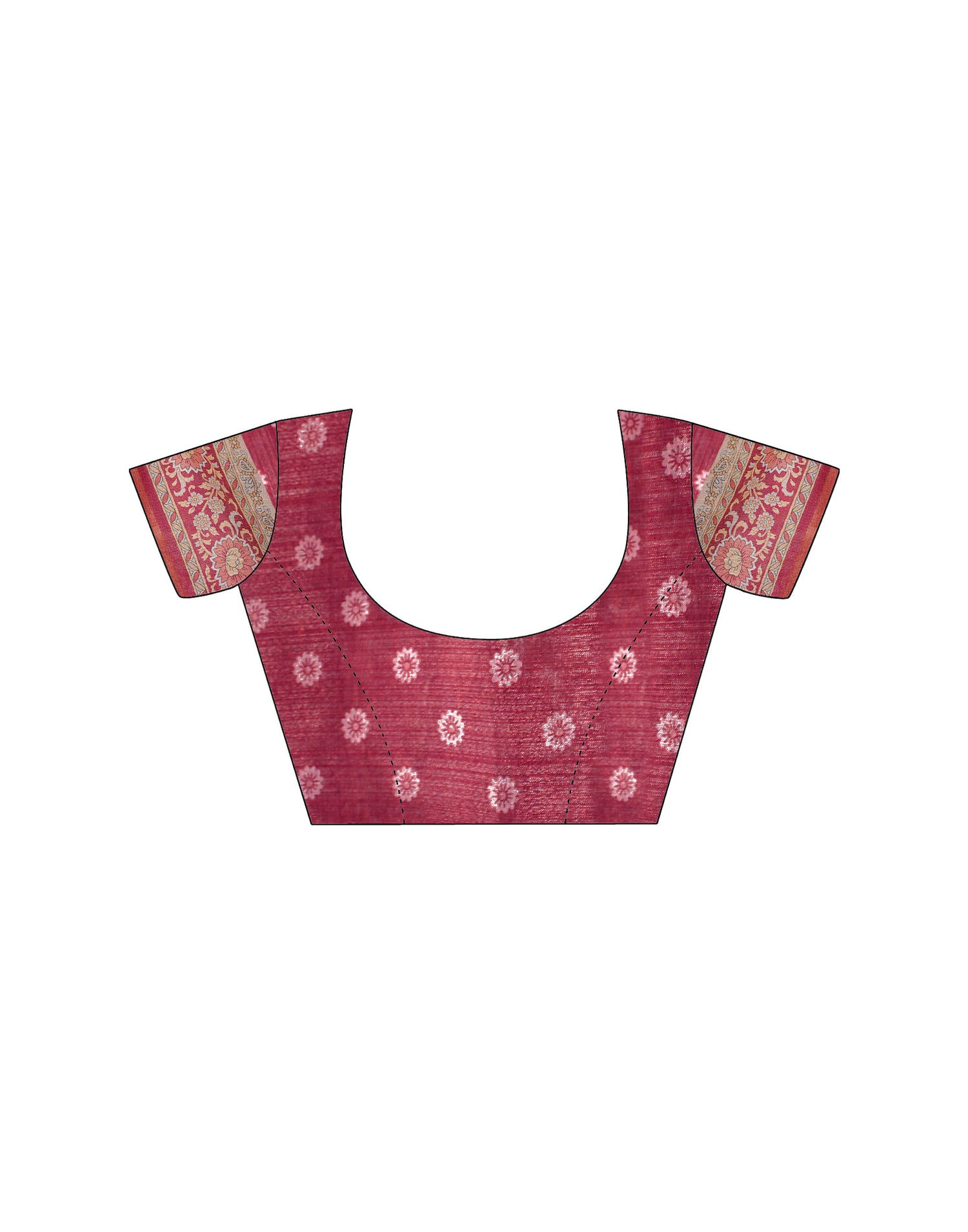Dark Pink Linen Printed Saree