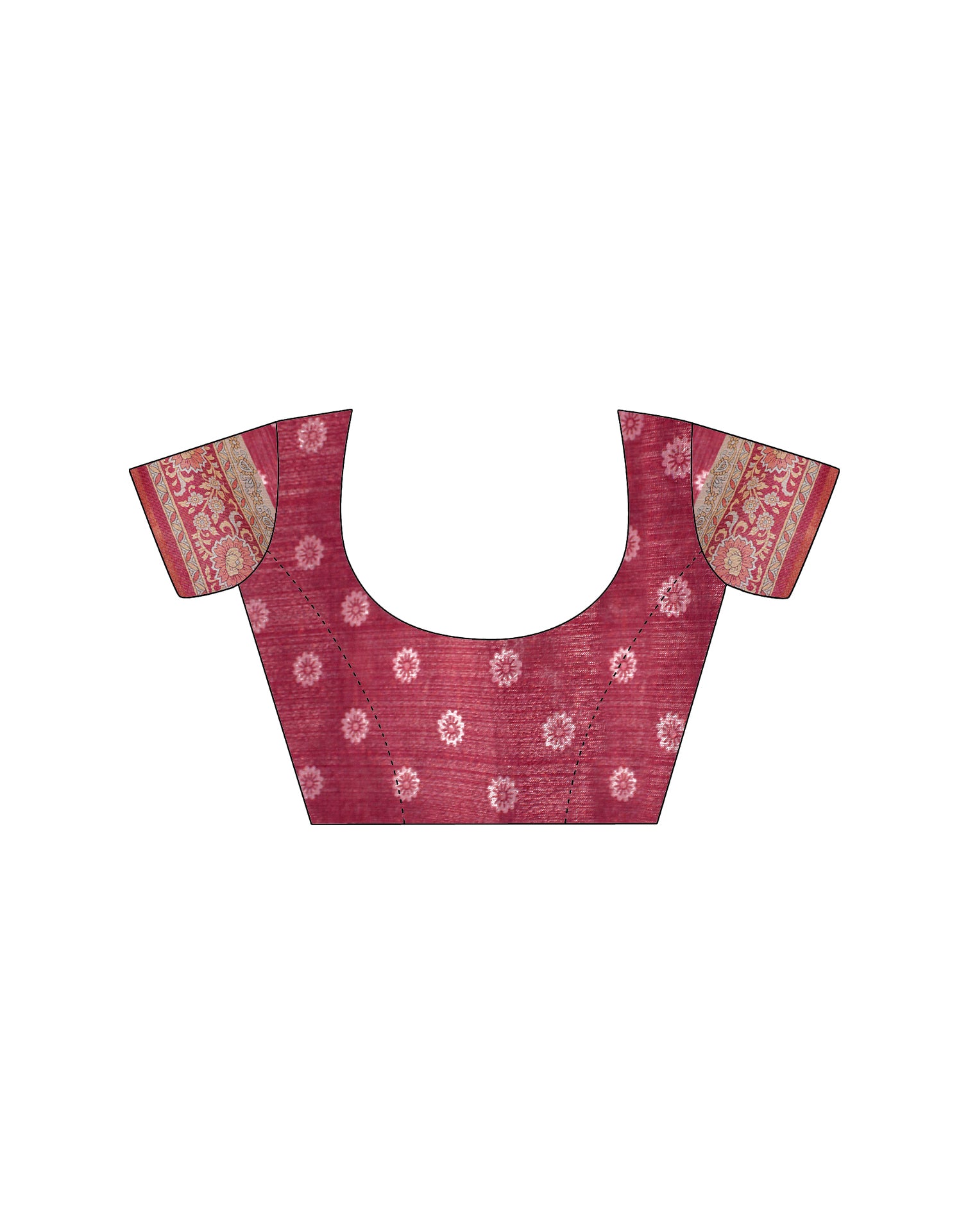 Dark Pink Linen Printed Saree