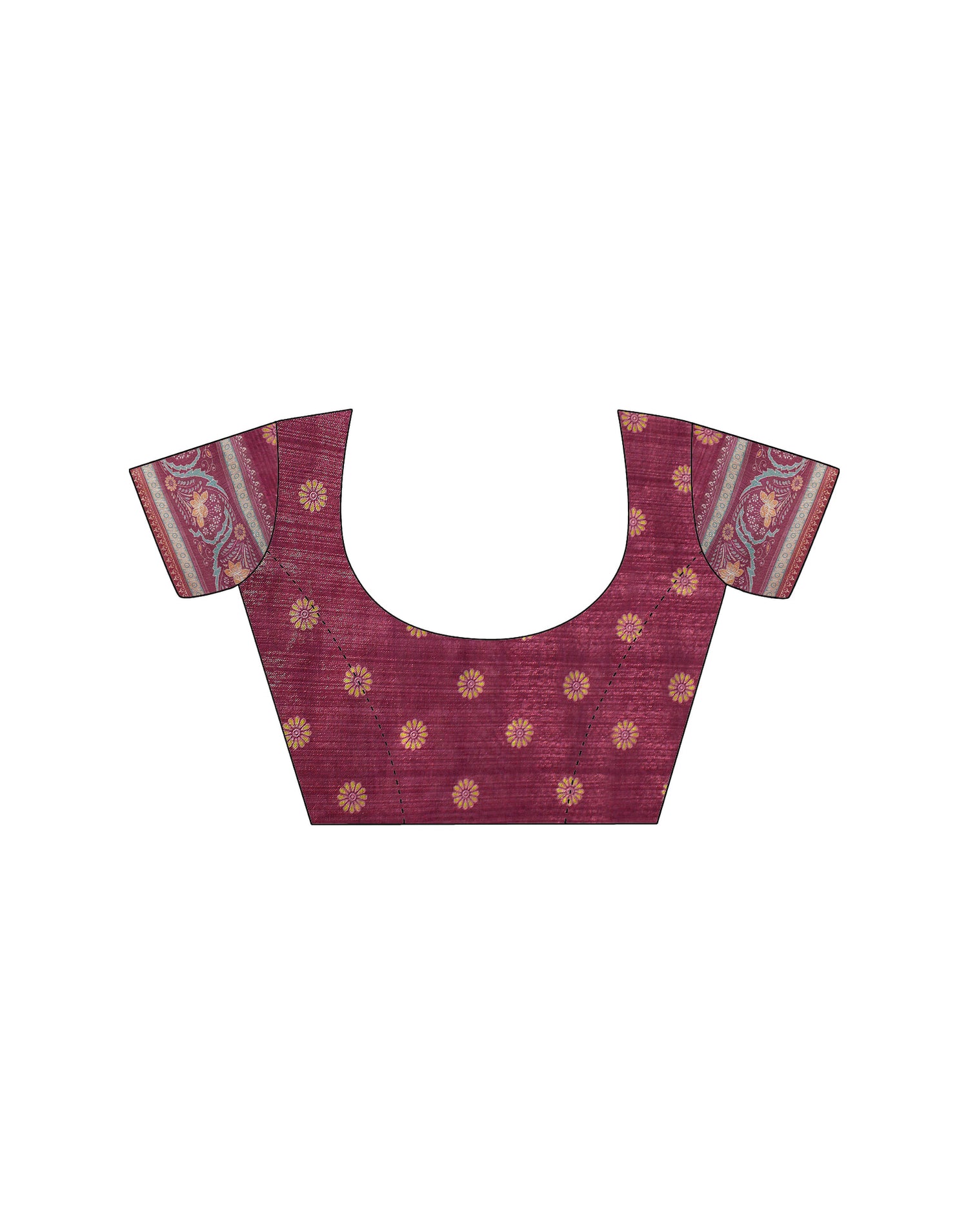 Dusty Wine Linen Printed Saree