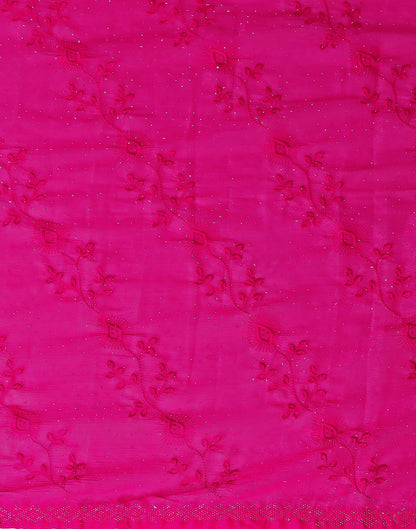 Pink Chiffon Stone Work Swarovski Saree