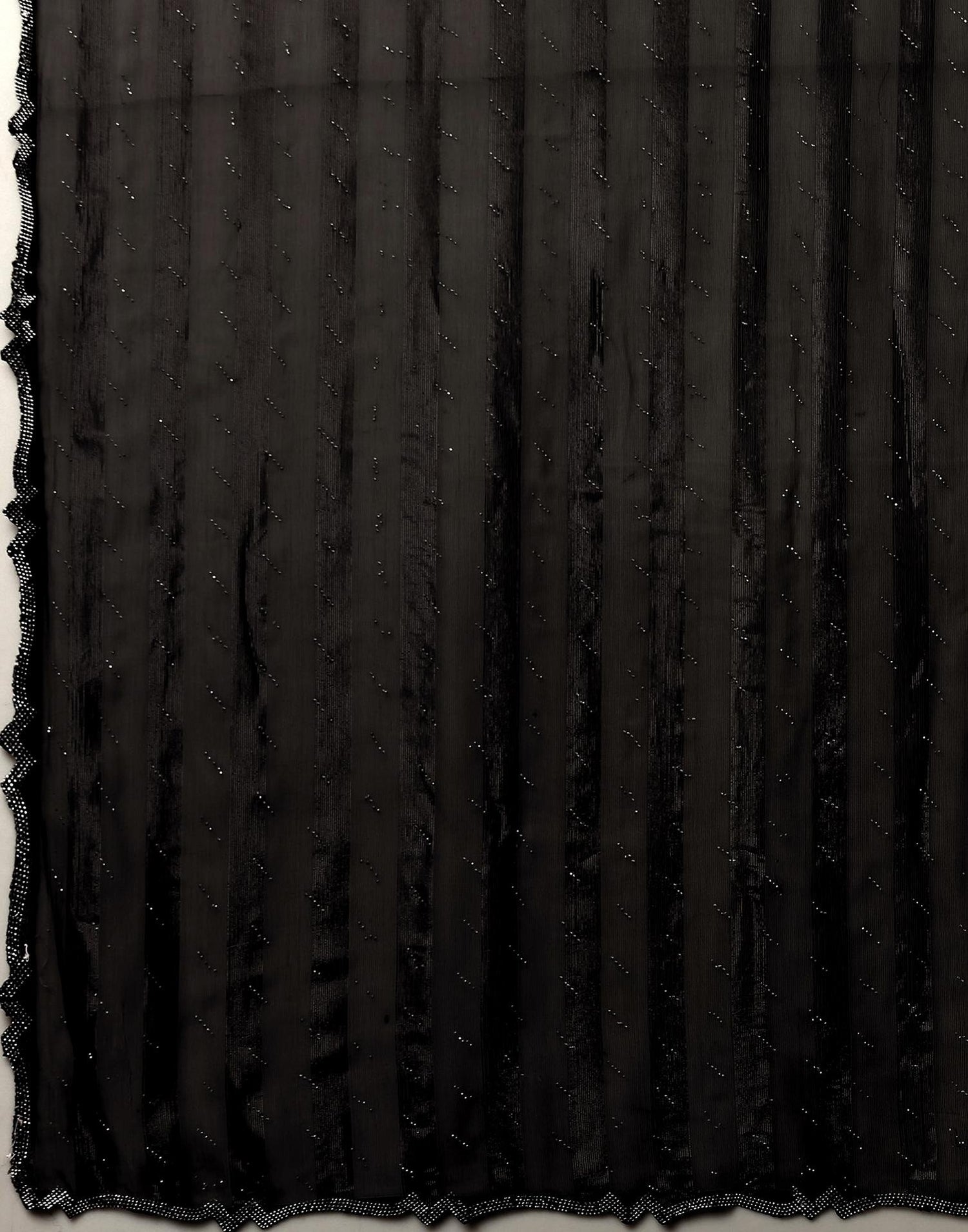 Black Georgette Stone Work Swarovski Saree