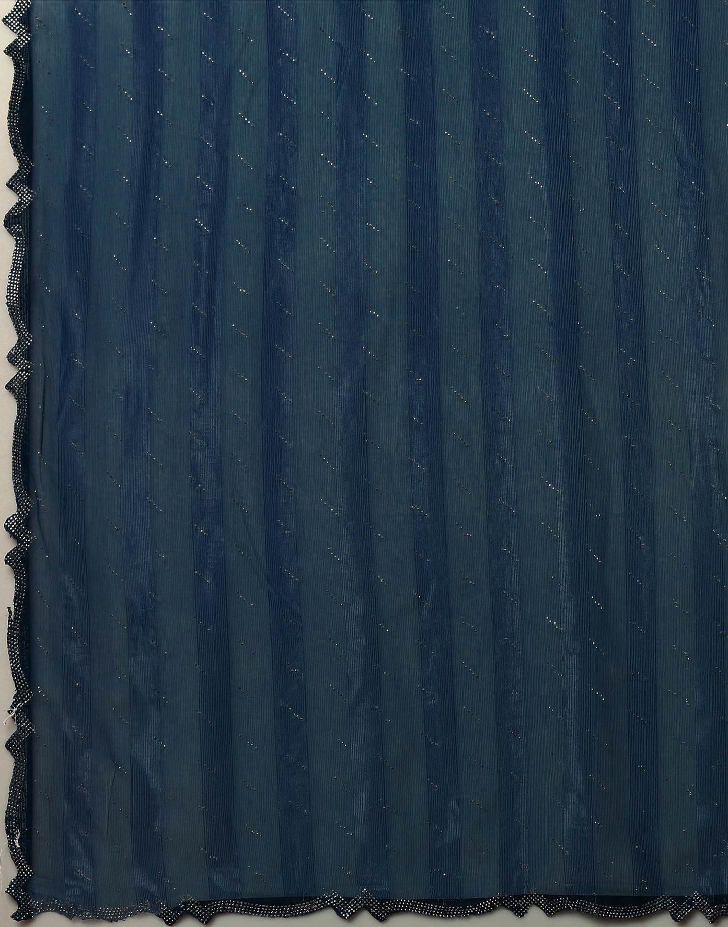 Rama Blue Georgette Stone Work Swarovski Saree