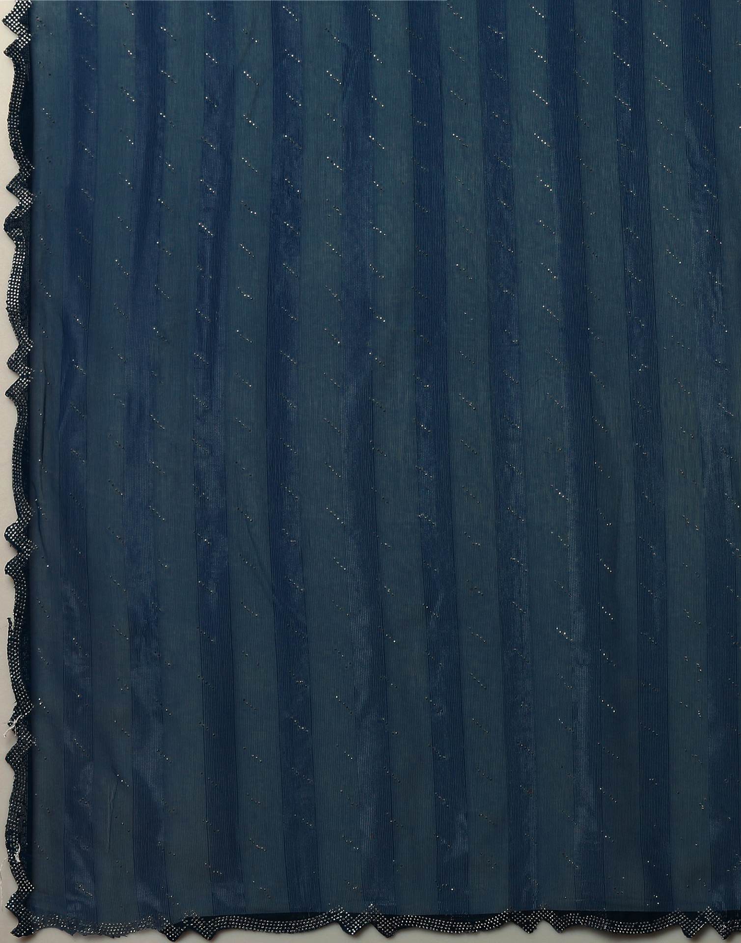 Rama Blue Georgette Stone Work Swarovski Saree