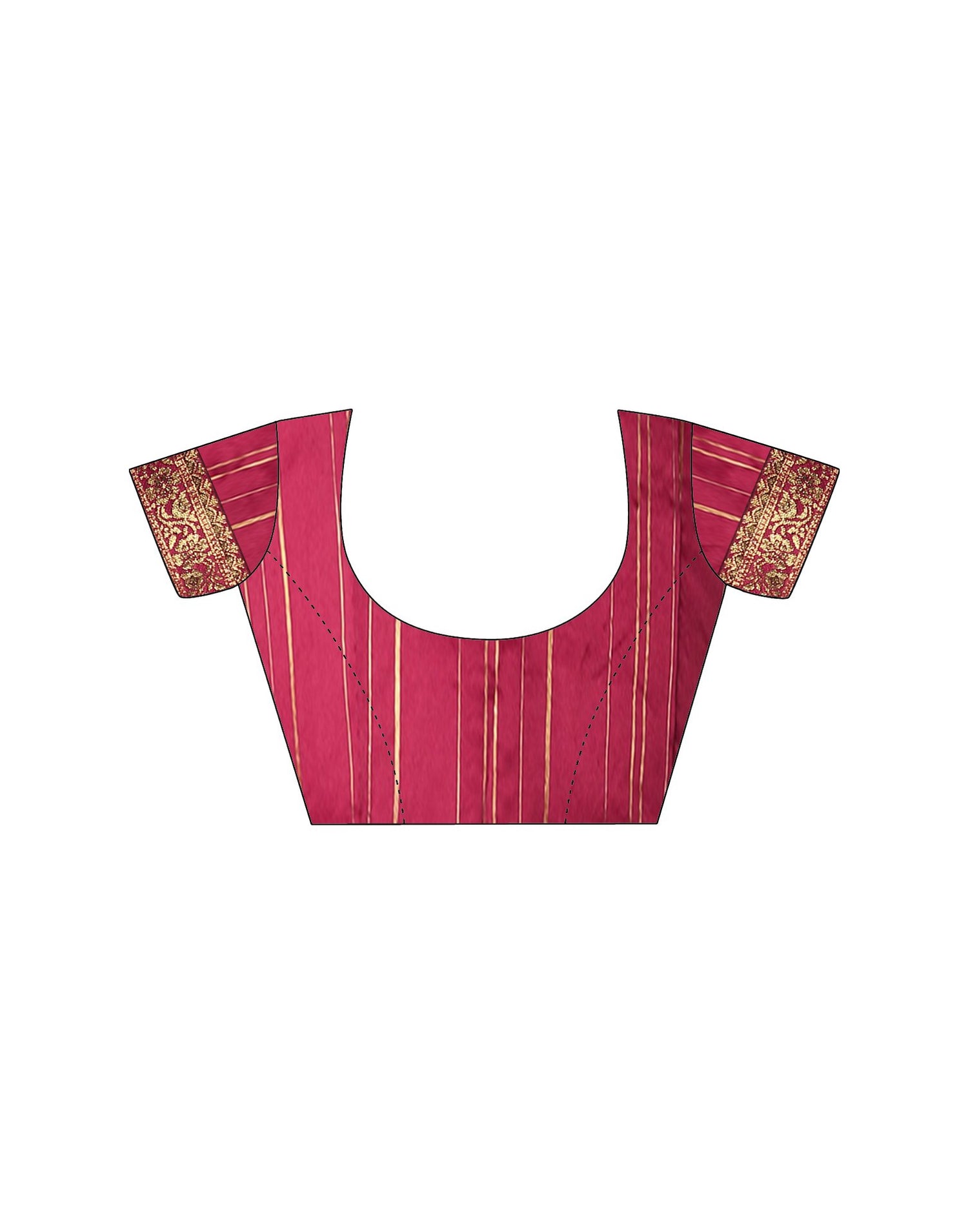 Rani Pink Chiffon Stone Work Swarovski Saree