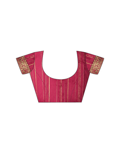 Rani Pink Chiffon Stone Work Swarovski Saree