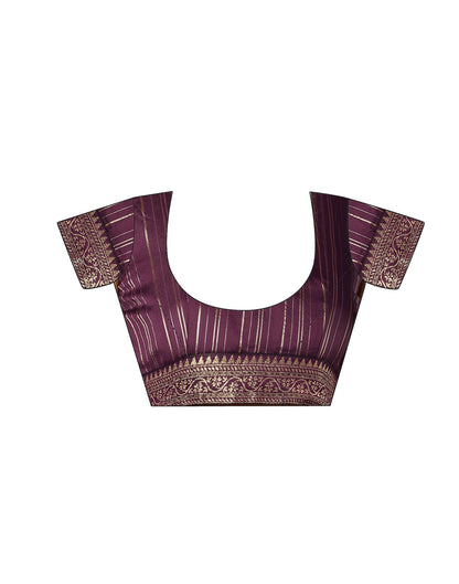 Wine Georgette Stone Work Embellished Saree