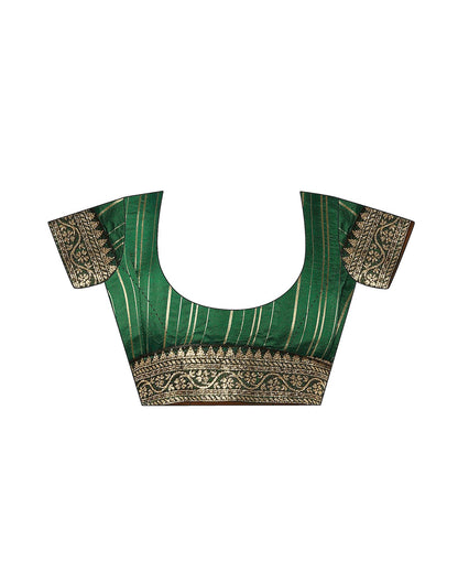 Dark Green Georgette Stone Work Embellished Saree