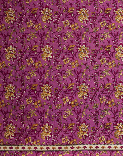 Pink Pure Cotton Floral Printed Saree