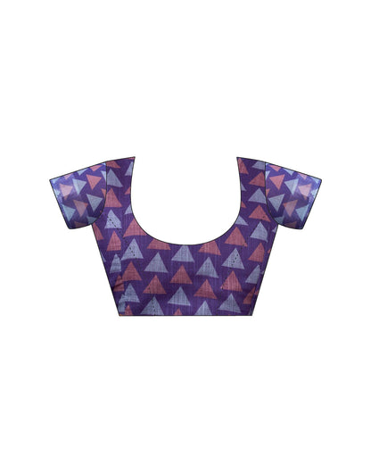 Ready to Wear Purple Linen Printed Saree