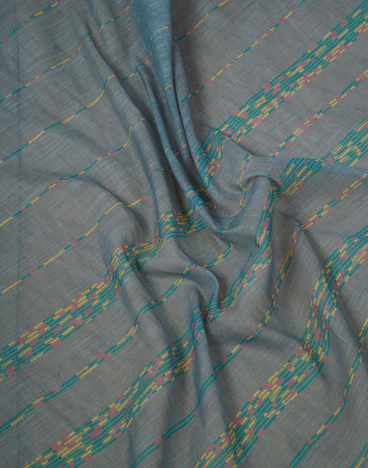 Ready to Wear Grey Linen Printed Saree