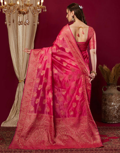 Pink Organza Woven Banarasi Saree
