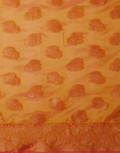 Turmeric Yellow Organza Woven Banarasi Saree