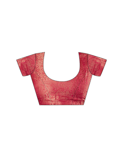 Pink Organza Woven Banarasi Saree