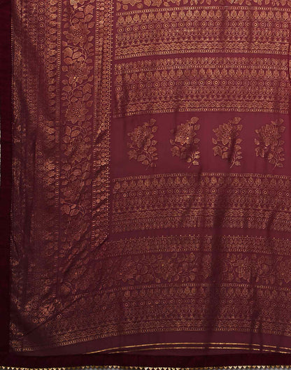 Rani Pink Georgette Foil Printed Saree