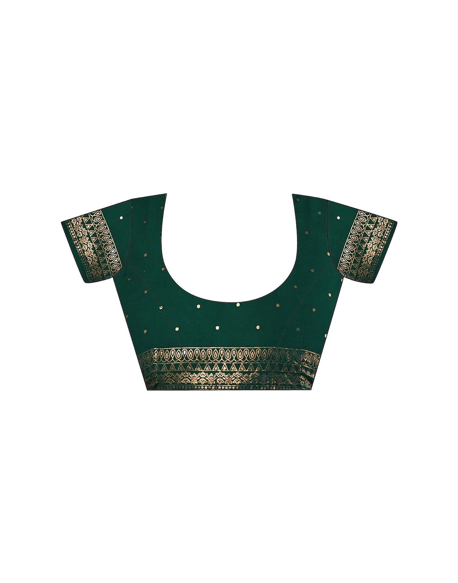 Dark Green Georgette Foil Printed Saree