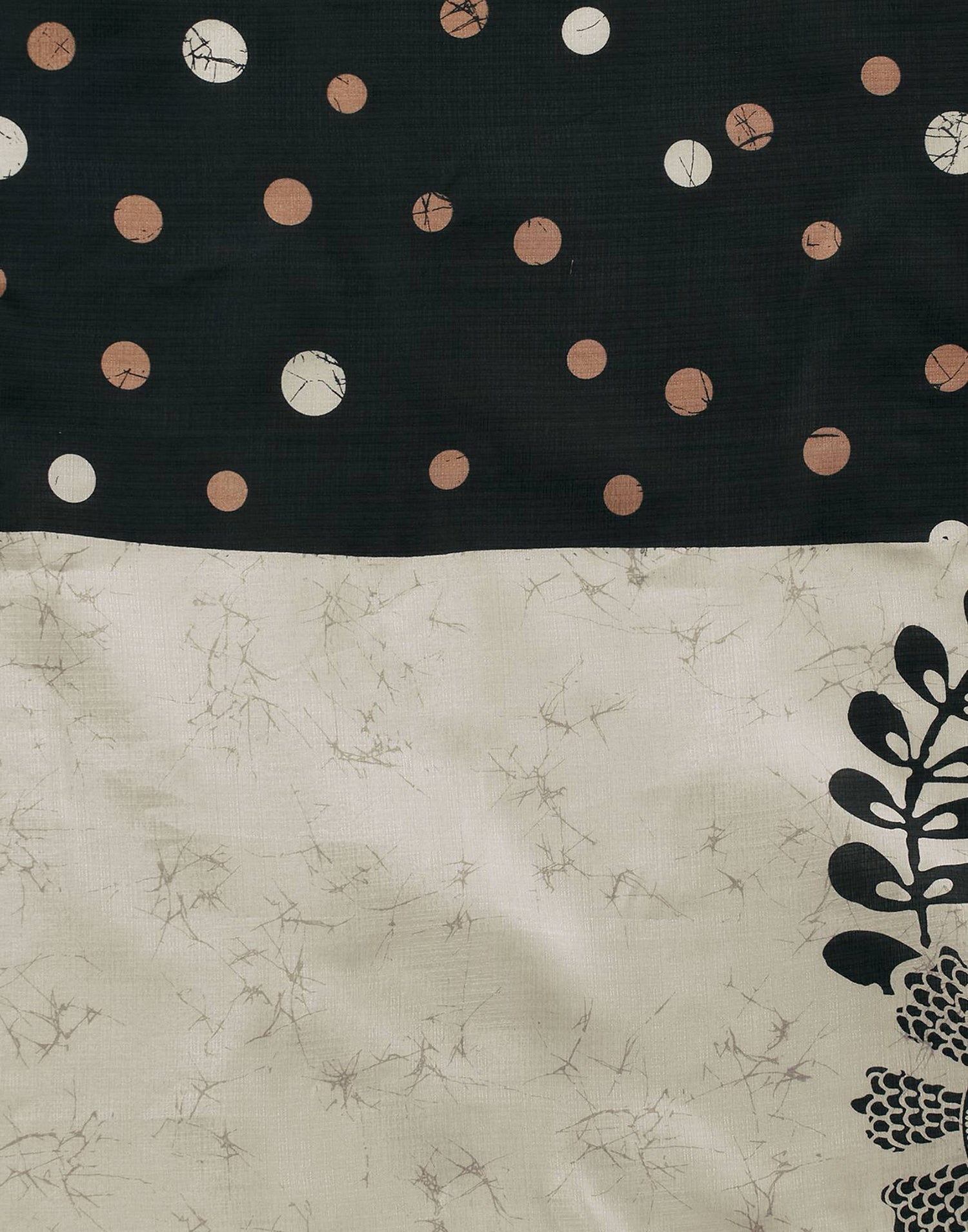 White Cotton Blend Floral Printed Saree