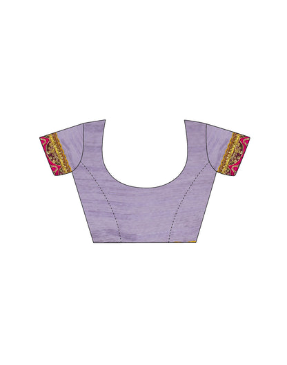 Light Purple Shimmer Woven Plain Saree